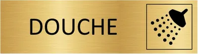 Image de Plaque de porte en aluminium doré CombiCraft Douche avec ruban adhésif – 165 x 45 mm