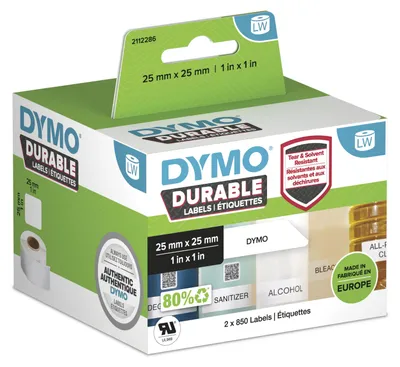 Productafbeelding van Dymo LabelWriter adreslabels - zelfklevend - wit - 25 x 25 mm - 1700 labels (1 rol)