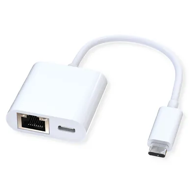Produktbild von ROLINE USB 3.2 Gen 2 Typ C zu Gigabit Ethernet Konverter + 1x PD Port, 100W