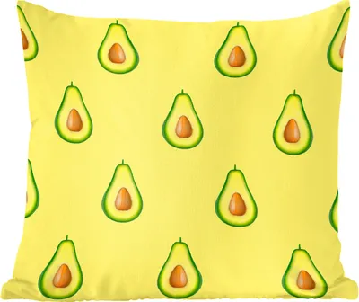 Produktbild von MuchoWow® Zierkissen Sofakissen Wohnzimmer Dekokissen 45x45 cm Avocado - Muster - Obst - Schlafpolster - Polster für das Sofa