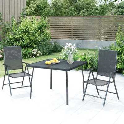 Immagine prodotto di Capwee set da pranzo da giardino 2 persone set da 3 pezzi tavolo da balcone in rete d'acciaio sedie