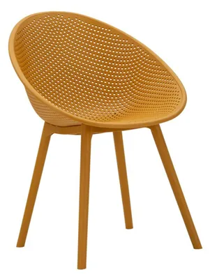 Produktbild von Set mit 2 Ibiza Senfgelben Polypropylenstühlen 59x59x83 cm - Gewebtes Design für den Innen- und Außenbereich - Serie 940