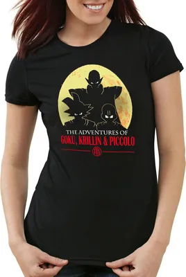 Produktbild von style3 The Adventures of Goku Krillin and Piccolo Damen T-Shirt, Farbe:Schwarz, Größe:2XL