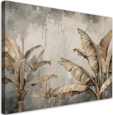 Immagine prodotto di Quadro su tela Foglie esotiche Beige 90x60 Feeby Beige quadro da parete pronto per essere appeso