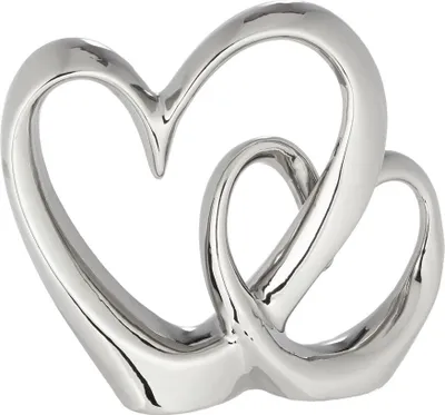 Immagine prodotto di Doppio cuore - argento - piccolo cuore decorativo di circa 20 cm
