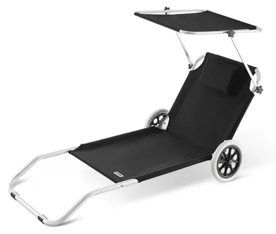 Produktbild von CASARIA® Sonnenliege Klappbar mit Rädern & Sonnendach 5-fach verstellbar Aluminium leichte Gartenliege Strandliege Balkon Terrasse Pool Camping