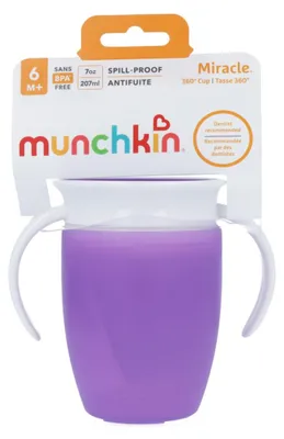 Productafbeelding van Munchkin Miracle 360° Oefenbeker Paars (207 ml)