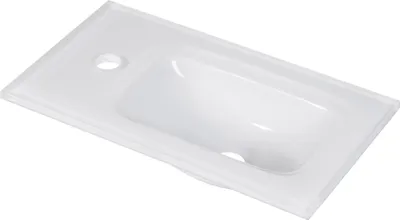 Produktbild von FACKELMANN Glasbecken Gäste-WC / Waschtisch aus Glas / Maße (B x H x T): ca. 45 x 10 x 25 cm / hochwertiges Waschbecken fürs Badezimmer / Farbe: Weiß / Breite: 45 cm