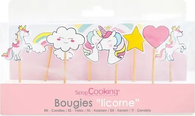 Image de 8 bougies licorne