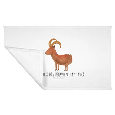 Produktbild von Mr. & Mrs. Panda Handtuch Sternzeichen Steinbock - Weiß - Geschenk, Ziege, Frotteehandtuch, Geburtstag Dezember, Bock, kleines, Steinböcke, 50x100, Januar, Flauschtuch