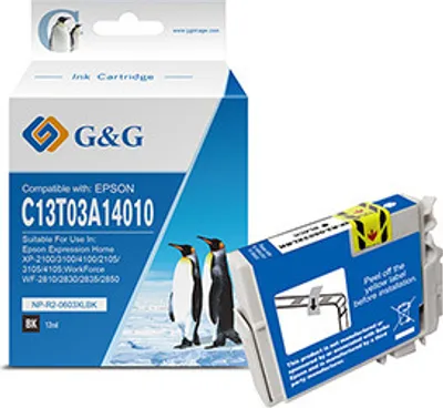 Produktbild von G&G kompatybilny ink / tusz z C13T03A14010, 603XL, NP-R-0603XLBK, black, 500s