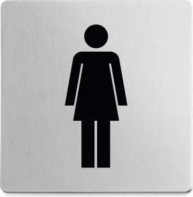Produktbild von Edelstahl Türschild Hinweisschild Toilette Damen ZACK 50714