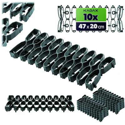 Image de Grilles de protection pour robot tondeuse KADAX, 47 x 20 cm, 10 pièces, grilles pour protéger la pelouse contre les dommages causés par les robots tondeuses, dalles de protection en plastique (vertes)
