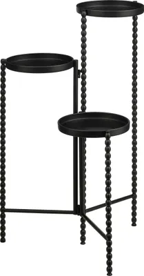 Image de Mica Decorations Salvo Support pour plantes - Étagère pour plantes d'intérieur - Table pour plantes d'intérieur ou mobilier de balcon - Étagère à trois niveaux - 40 x 40 x 70 cm - Fer - Noir