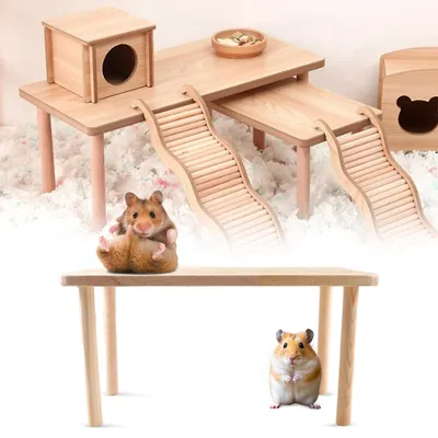 Productafbeelding van Hamster Kletterplatform 25x12x13 cm van Kiefernhout voor Kleine Dieren