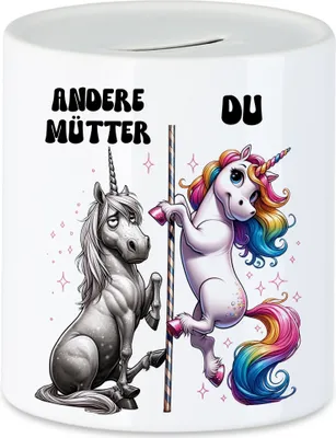 Produktbild von Andere Mütter Du Einhorn Spardose Unicorn Mama Weihnachtsgeschenk