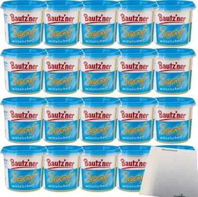Produktbild von Bautzner Senf mittelscharf Rezeptur seit 1955 20er VPE (20x200ml Dose) + usy Block