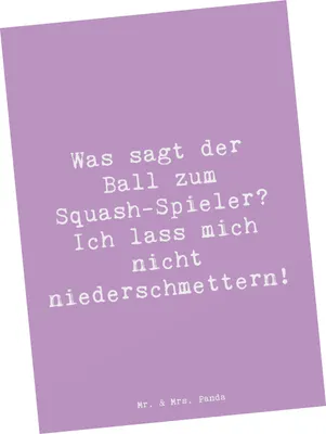 Produktbild von Mr. & Mrs. Panda Postkarte Spruch Squash Humor - Lavendeltraum - Geschenk, Energie, Sportgeist, Ansichtskarte, bildkarte, Sportler, Grußkarte, Teamsport, Ballspiel, Sport