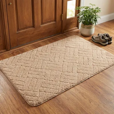 Türvorleger 60x90 cm, Antirutsch, waschbar, saugfähig, beige