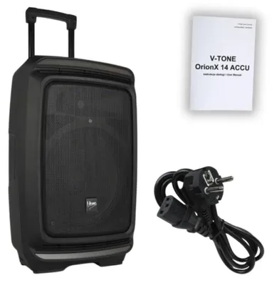Obrázek produktu pro V-tone OrionX 14 ACCU - dobíjecí aktivní reproduktor černý Bluetooth TWS USB AUX FM