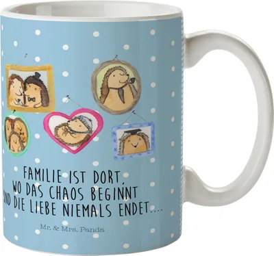 Produktbild von Mr. & Mrs. Panda Camping Tasse Igel Familie - Blau Pastell - Geschenk, Bilder, Plastikbecher, Liebe, Mama, Pott, Schulkind, Kunststoffbecher, Trinklernbecher, Muttertag