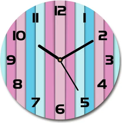 Produktbild von Wanduhr aus Glas 30fi Glasbild Glasuhr Gehärtetes Glas - schwarze-zeiger - Colored stripes