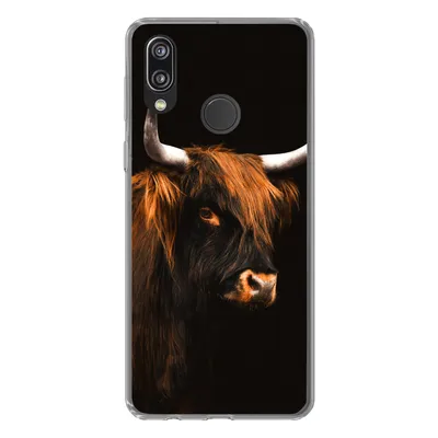 Produktbild von MuchoWow® Handyhülle Schutzhülle Hülle für Huawei P20 Lite (2020) Schottischer Highlander - Vlies - Kuh Silikon Softcase Handy Hülle - Kartenhalter