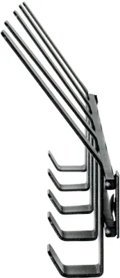 Immagine prodotto di Portaabiti a parete in metallo Ibenzoa®, verniciato a polvere nero, con 5 ganci, dimensioni 52x14x6 cm, già assemblato, capacità di carico per ogni gancio fino a 5 kg