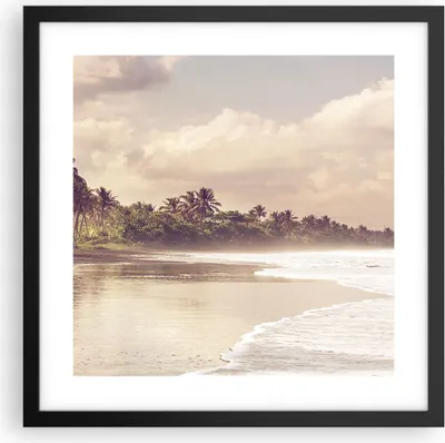 Produktbild von Gerahmtes Poster - Schwarzer Rahmen - Palmen Strand Wasser - 40x40 cm - Wand Bild - Wanddeko - Wandbilder - Kunstposter - Wandposter - Bilderrahmen - Bilder - Kunstdruck - P2BAC40x40-4917