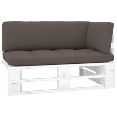 Produktbild von Eleganten-Stil Outdoor-Ecksofa Paletten Kiefernholz Imprägniert Weiß - Gartensofas Neu555963