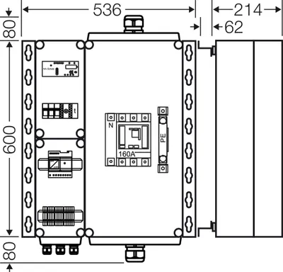 Produktbild von HENSEL PV-Freischaltstelle Mi AE 3234 100 kVA 4p m.Leistungsschalter