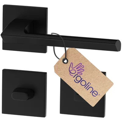 Produktbild von ERGO line Modern Design, Schwarz Türbeschlag QUANTO für Badtüren WC, Die ultra-feine Silhouette, Türbeschlag; Türgriff; Türklinke