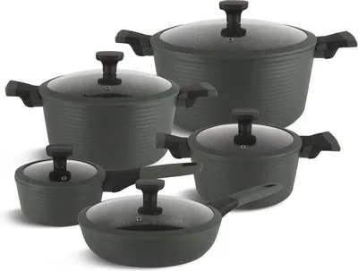 Zdjęcie produktu dla 12-częściowy zestaw ceramicznych garnków indukcyjnych z powłoką nieprzywierającą
