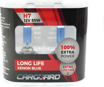 Produktbild von H7 Halogen-Autolampen-Set, 2er-Pack, Xenon-Optik (weißes Licht) - 12 V 55 W - Lange Lebensdauer - 100 % höhere Helligkeit [50896]
