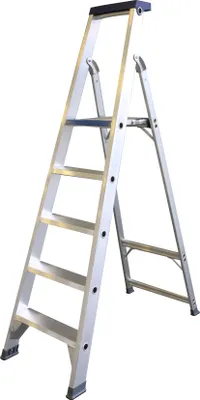 Produktbild von ASC Stufenstehleiter BT-5 einseitig 5 Stufen mit 3,25m Arbeitshöhe