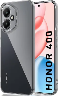 A clear protective case for a smartphone is shown against a white background. The case is transparent with a gradient from clear to dark gray.