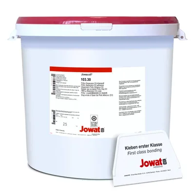 Produktbild von Jowat Jowacoll 103.30 Holzleim D3/D4 25 kg inkl. Leimspachtel – PVAc-Leim wasserfest für Holzverleimung, Möbelbau & Innenausbau, hohe Festigkeit