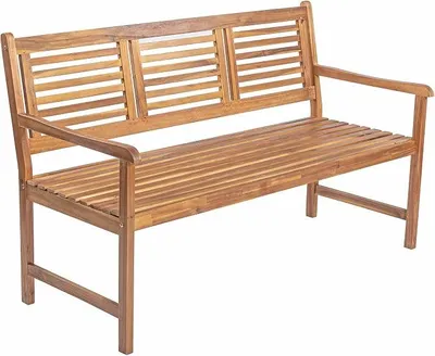 Produktbild von Gartenbank Cordoba, 150 cm, 3-Sitzer Bank, Sitzbank aus geöltem Akazienholz, pflegeleichtes Massivholz, Holzbank geeignet für Garten, Balkon, Terrasse oder Wintergarten