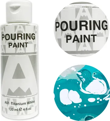 Produktbild von Acrylfarbe für Pouring Aureuo Titanium White 120ml Weiß Pouring Farben
