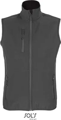Produktbild von SOLs 03826 | WomenŽs Falcon Zipped Damen Softshell Bodywarmer - Farbe: Charcoal Grey (Solid) - Größe: 3XL