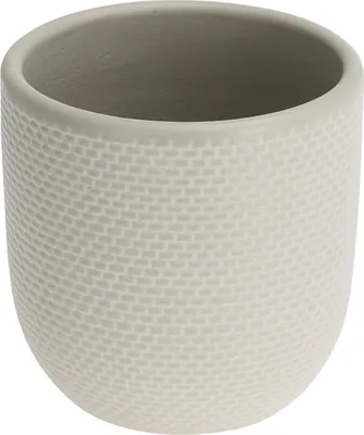 Imagen del producto de Macetas Weave M (14,5 x 14,5 x 14 cm) - color crema, con textura mate