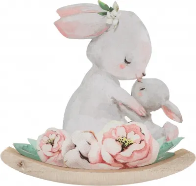 Produktbild von Holz-Aufsteller Hase mit Baby