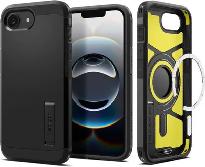 Produktbild von Spigen Tough Armor AI (MagFit), Cover, Apple, iPhone 16e, 15,5 cm (6.1"), Schwarz