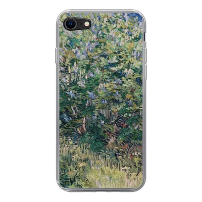 Produktbild von MuchoWow® Handyhülle Schutzhülle Hülle für iPhone SE 2020 Fliederbusch - Vincent van Gogh Silikon Softcase Handy Hülle - Kartenbesitzer