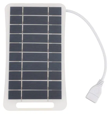 Immagine prodotto di Pannello solare USB da 5 V 5 W, silicio monocristallino professionale ad alta efficienza, caricabatterie portatile per campeggio, viaggi, attività all'aperto, bianco