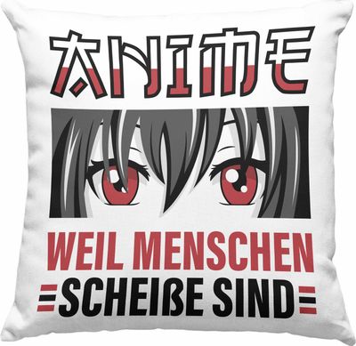 TRENDATION Anime Deko-Kissen mit Füllung 40x40 Geschenk Spruch  Deko-Kissen mit Füllung 40x40 (Grün)