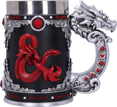 Immagine prodotto di Tankard z logo Dungeons & Dragons - Oficjalny, ręcznie malowany 17,5 cm