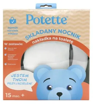 Zdjęcie produktu dla Nocnik dla dziecka i nakładka na toaletę 2w1 biało-niebieski Potette