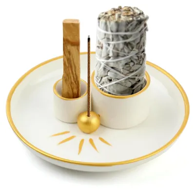 Produktbild von Räucherstäbchenhalter aus Keramik, Räucherkegelhalter für Heimdekoration, Meditation und Yoga