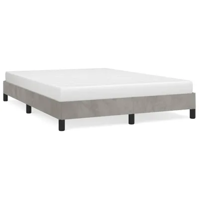 Image de vidaXL Cadre de lit sans matelas gris clair 140x200 cm velours